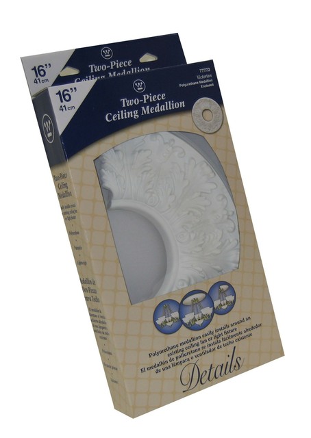 Westinghouse 7777200 Victorian 16 Inch White Ceiling Medallion 2 Piece