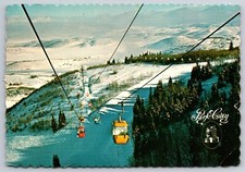 Gondola Park City Resort Utah Vintage Postcard Snow Skiers Lift Pioneer Ridge
