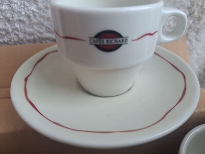Lot De 8 Tasses Expresso Cafés Richard Céramique Bistrot Vintage - Italie, Rare