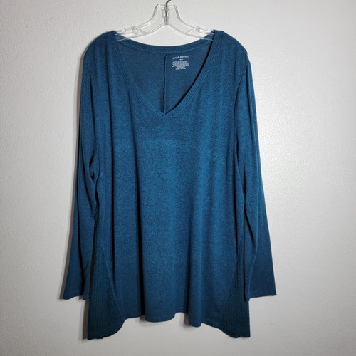 Lane Bryant A-Line Tunic Top Plus Size 18/20 Soft Stretch Rayon Long Sleeve - 第 1/3 張圖片