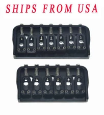 KAISH Black 6 String/7 String Guitar Fixed Bridge Hardtail Bridge for Strat/Tele