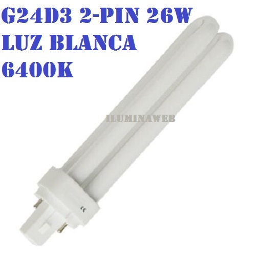 Bombilla Eco G24d3 - PL 2 26w, Blanca 6400K, PLC bajo consumo downlight eBay
