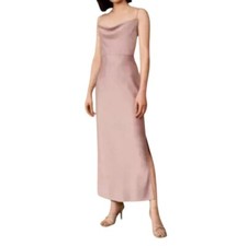BHLDN New NWOT Cali Satin Cowl Neck Blush Midi Slip Dress Size 8