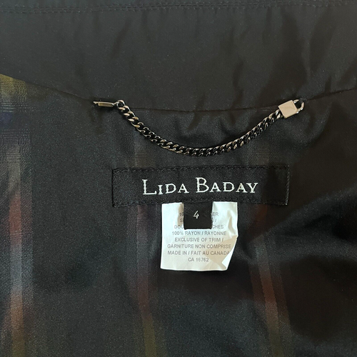 Vintage Lida Baday WOMENS Short Belted Rain Jacket Black Size 4 - Picture 8 of 10