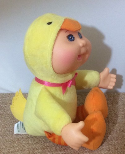 Traje de disfraz de pollito Colbage Patch Kids 10" CKP bebé en amarillo arco rosa - Imagen 3 de 4