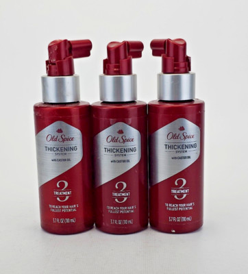 Old Spice Thickening System Step 3 Treatment Spray Castor Oil 3.7 oz Lot of 3