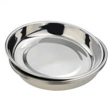 4-Pack Stainless Steel Dinner Plates Dish, round Plate