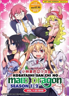Anime DVD Kobayashi-San Chi No Maid Dragon Season 1+2 Vol.1-25 End English Dub