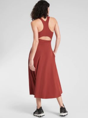 ATHLETA XXS Winona Midi Support Dress XXS Russet Brown Lightweight Stretch  NWT | eBay