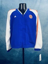 Women's New York Knicks Adidas Blue  White On Court Full Zip Jacket NWT Large