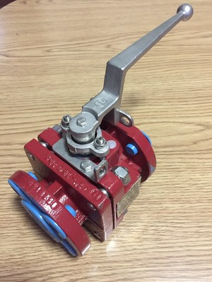 Richter KNA 1'' PFA Lined Ball Valve 150# Flanged Connections w/Lever Handle