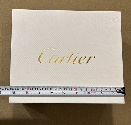 Cartier Empty Box White With Gold Letters 8” x 9" X 4” Jewelry Gift Box - Picture 10 of 11
