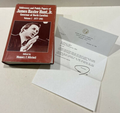 JAMES BAXTER HUNT, Jr GOVERNOR of NC, Vol I, 1977-1981, w/ Signed Letter