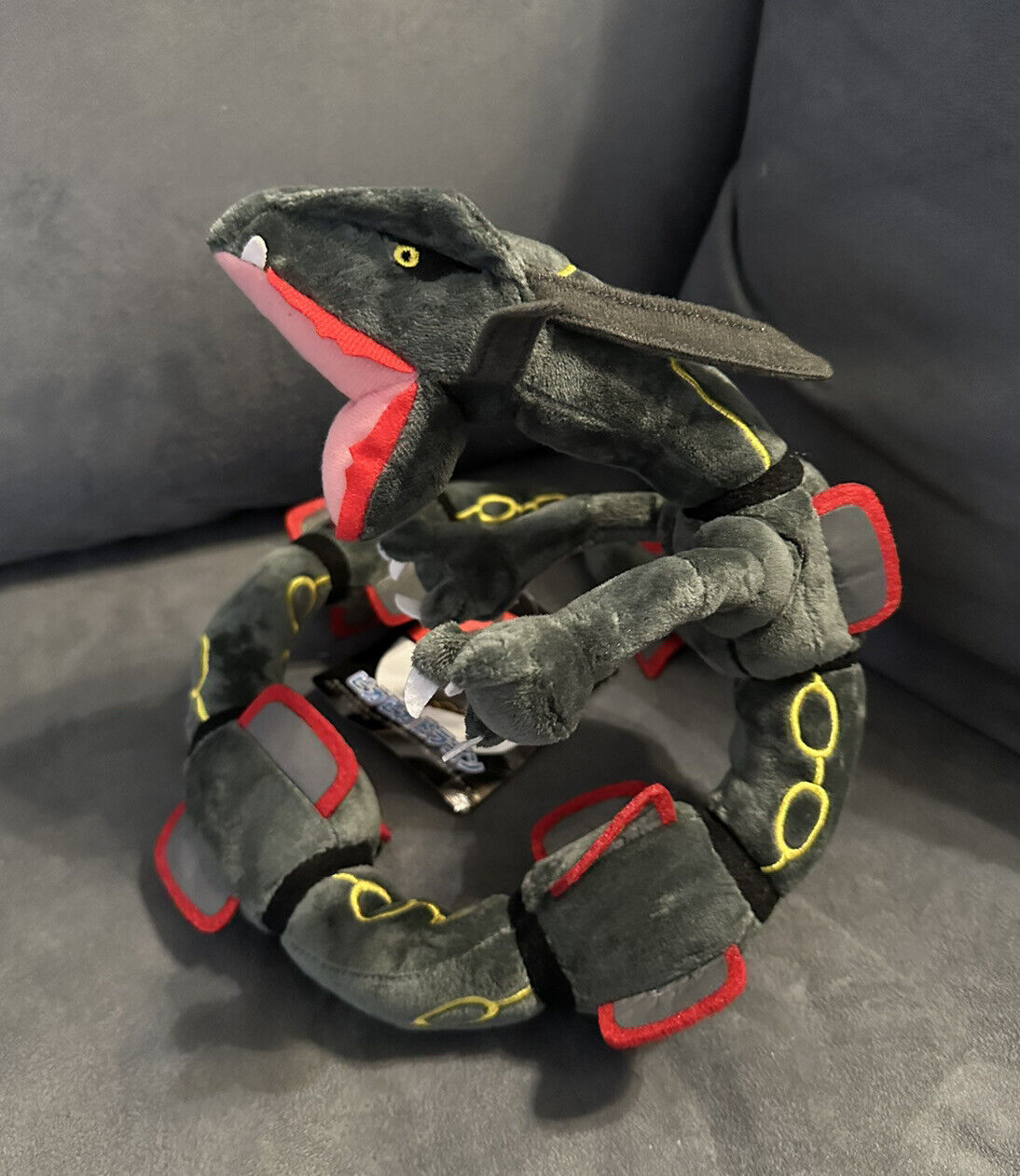 Pokemon Center Original Mega Rayquaza Shiny Dragon Black Model Plush  stuffed Toy