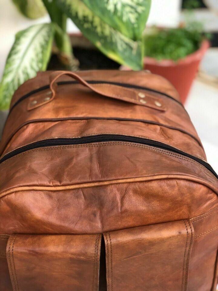 Bag Rucksack Messenger Laptop Satchel Genuine Vintage New Men's Leather Backpack