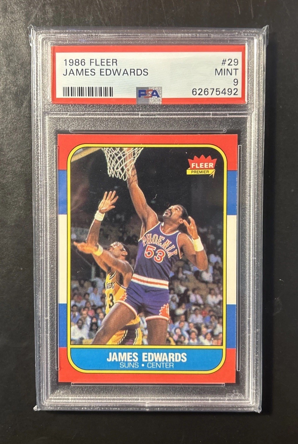 1986 Fleer James Edwards Basketball Card #29  PSA 9 Mint