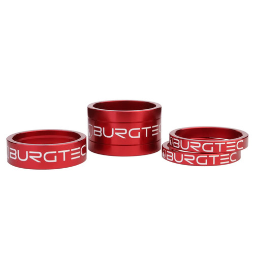 BURGTEC Stem Spacers, 2x5mm, 1x10mm and 1x20mm. Race Red. - Picture 1 of 4