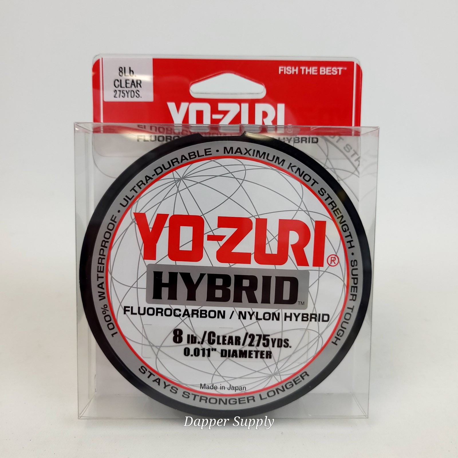 Yo-Zuri Clear Hybrid 8 Lb 275 Yd Fishing Line Flouride Carbon ...