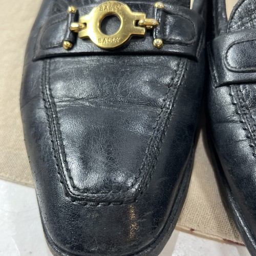 Bally Made In Switzerland Womens Black Leather Loafer Slip On Flats Sz 7.5 E - Picture 4 of 15