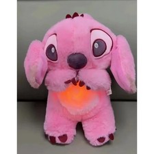 Pink Kawaii Stitch Sleep Plush Toy - Calm Music, Lights  Breathing Effect 