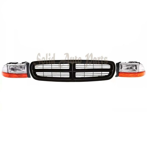 New Front Grille Headlights Signal Light For 1997-2004 Dodge Dakota 5PCS - Picture 2 of 2