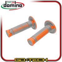 Domino A260 Griffe Moto Cross Enduro Motard Grau Orange Off Road Racing