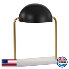 Jonathan Y 13.5" Brass Gold Black White Marble Base Table Lamp JYL1044A