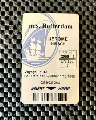 HOLLAND AMERICAN LINE M.S.ROTTERDAM 1999 VOYAGE 1948 ID CARD 2'' x 3 1/4''