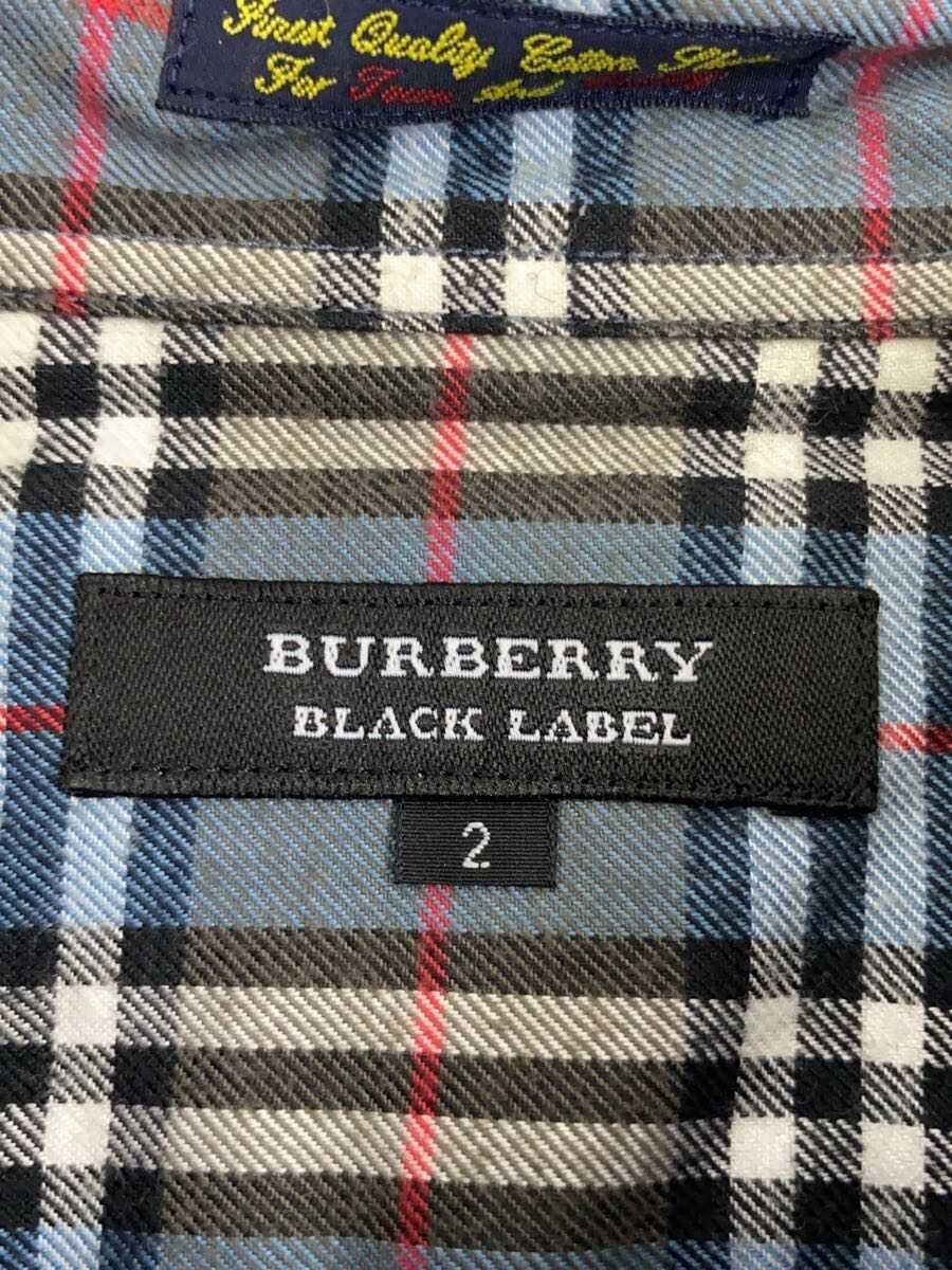 BURBERRY BLACK LABEL Nova Check Long Sleeve Shirt, Size 2, Cotton, Blue Check, B thumbnail 3