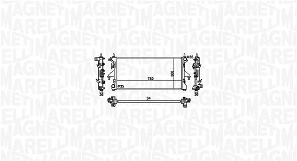 Radiator, engine cooling for CITROËN FIAT PEUGEOT MAGNETI MARELLI 350213126900 - Image 3 of 4