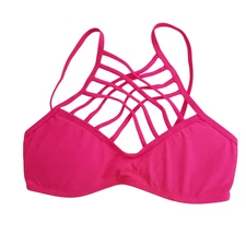 TiniBikini Top Womens Small Hot Pink Strappy Bikini Swim Top