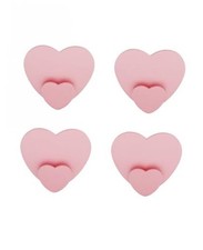 Self Adhesive Towel Hooks 4 Pack Heart Shaped Wall Hooks, No Drill Stick Pink