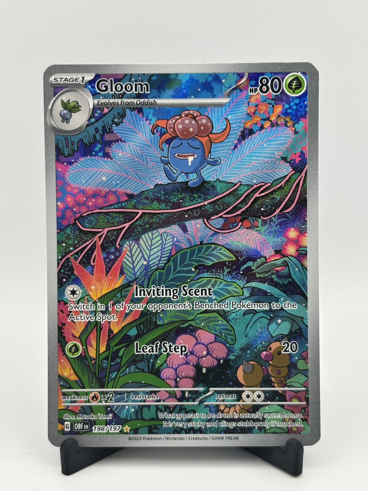 Gloom 198/197 Illustration Rare SV03: Obsidian Flames Full Art Pokemon Card NM