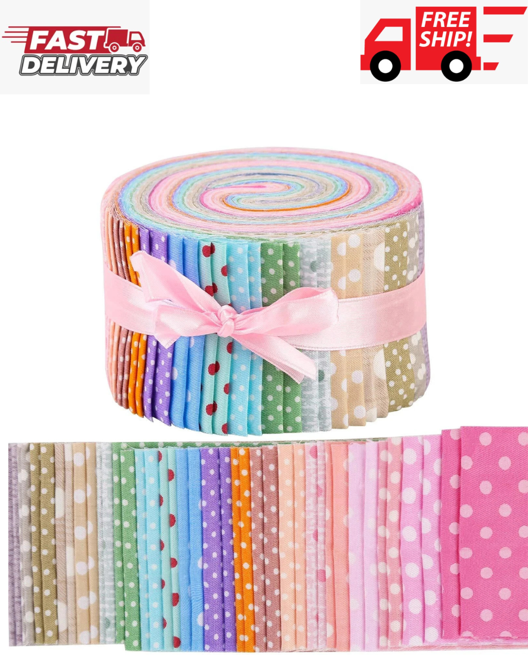 Jelly Roll Fabric, Roll Up Cotton Fabric Quilting Strips, Jelly Roll Fabric S...