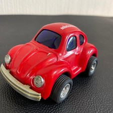 Vintage Japanese Tin Toy Car Volkswagen Beetle Red 1990s Display