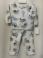 New Bluey 2 Piece Set Pajamas Long Sleeve W/pants/pockets Unisex Size 18 Mo NWT