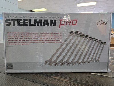 STEELMAN PRO 78981 11-Piece Standard 144-Position Ratcheting Wrench Set
