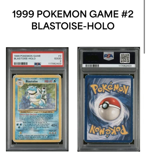 1999 POKEMON GAME #2 BLASTOISE-HOLO PSA GOOD 2