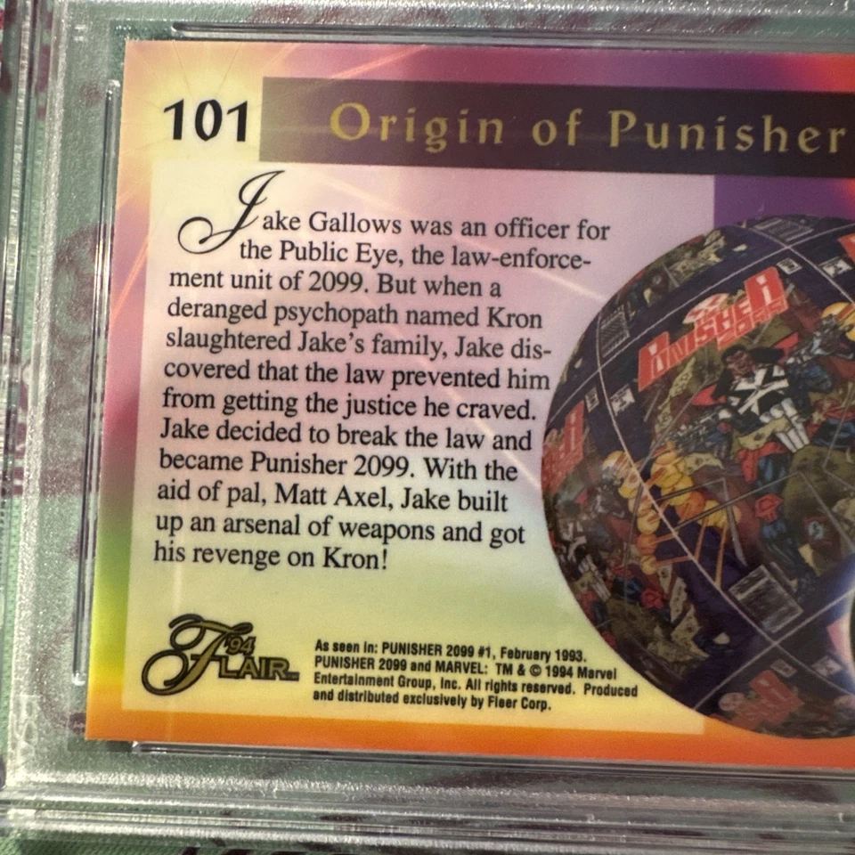 1994 Flair Marvel Universe #101 Punisher 2099 🔥🔥PSA 10 GEM MT🔥🔥 - Image 3 of 3