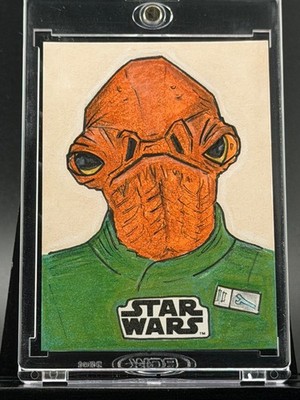Topps Star Wars Admiral Ackbar Sketch Card by John Bruce
