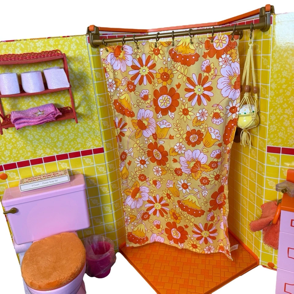 Julie’s Groovy Baño American Girl Julie Colección Años 70 Juego Baño Pelo Foto 4 de 4