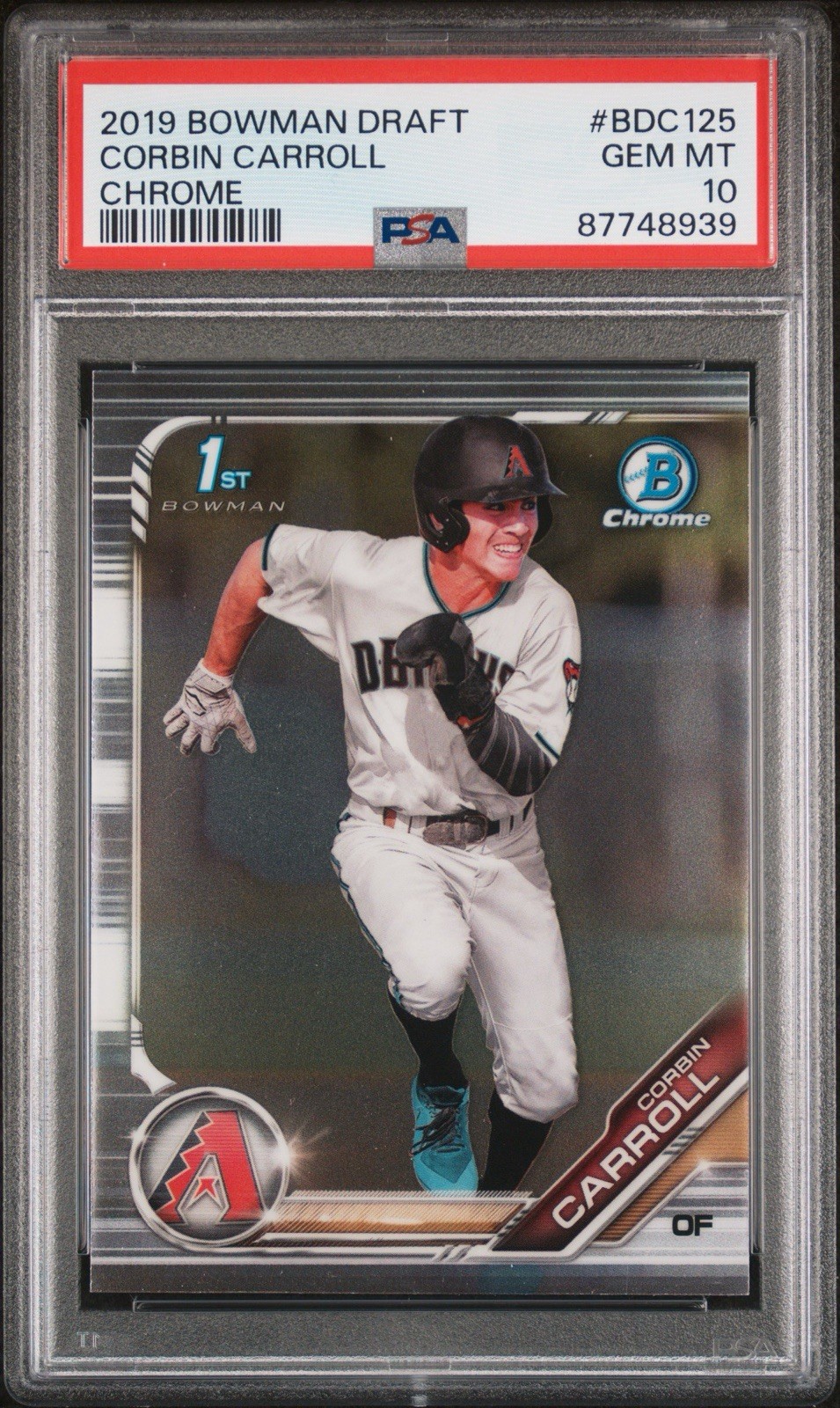 2019 Bowman Chrome Draft #BDC125 Corbin Carroll RC PSA 10 GEM MINT