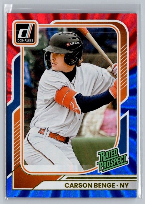 2026 Donruss #180 Carson Benge Hobby Exclusive Red & Blue Laser