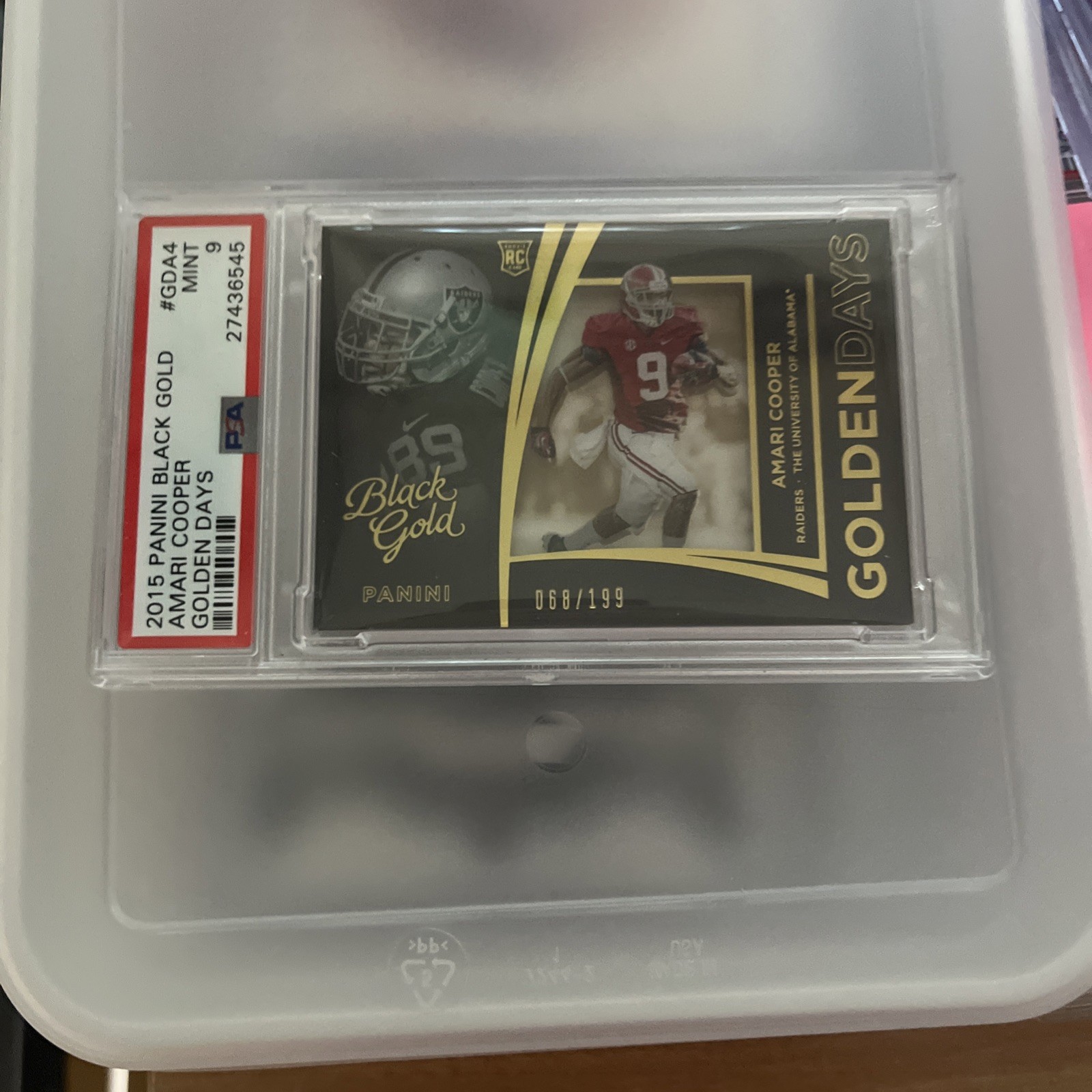 Amari Cooper Panini Black Gold Golden Days #GDA4 Base