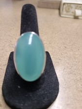 925 Green Chalcedony Ring Size 7