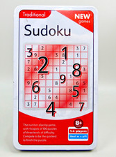 Sudoku Traditional Puzzle Game in Tin ~ 1-4 Players - (8+) - New & Sealed