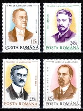 Romania 1993, Mi#4932-35, Sc#3865-68, Great Union, Bratianu, Maniu, MNH!