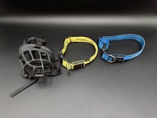 Baskerville Ultra Muzzle Size 3  Two Dog Collars Bundle   Used, As-Is Pet Gear