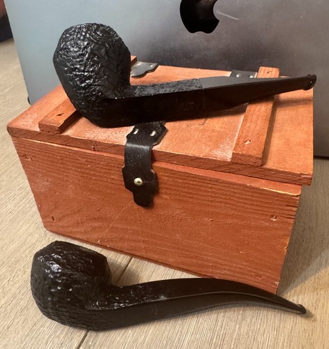 Old Irish Seconds estate pipes & Antique Vintage Wood Box