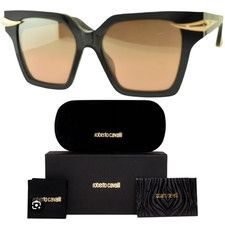 NEW  ROBERTO CAVALLI SRC002 705X 54-18-140 Black Square Full Rim Sunglasses